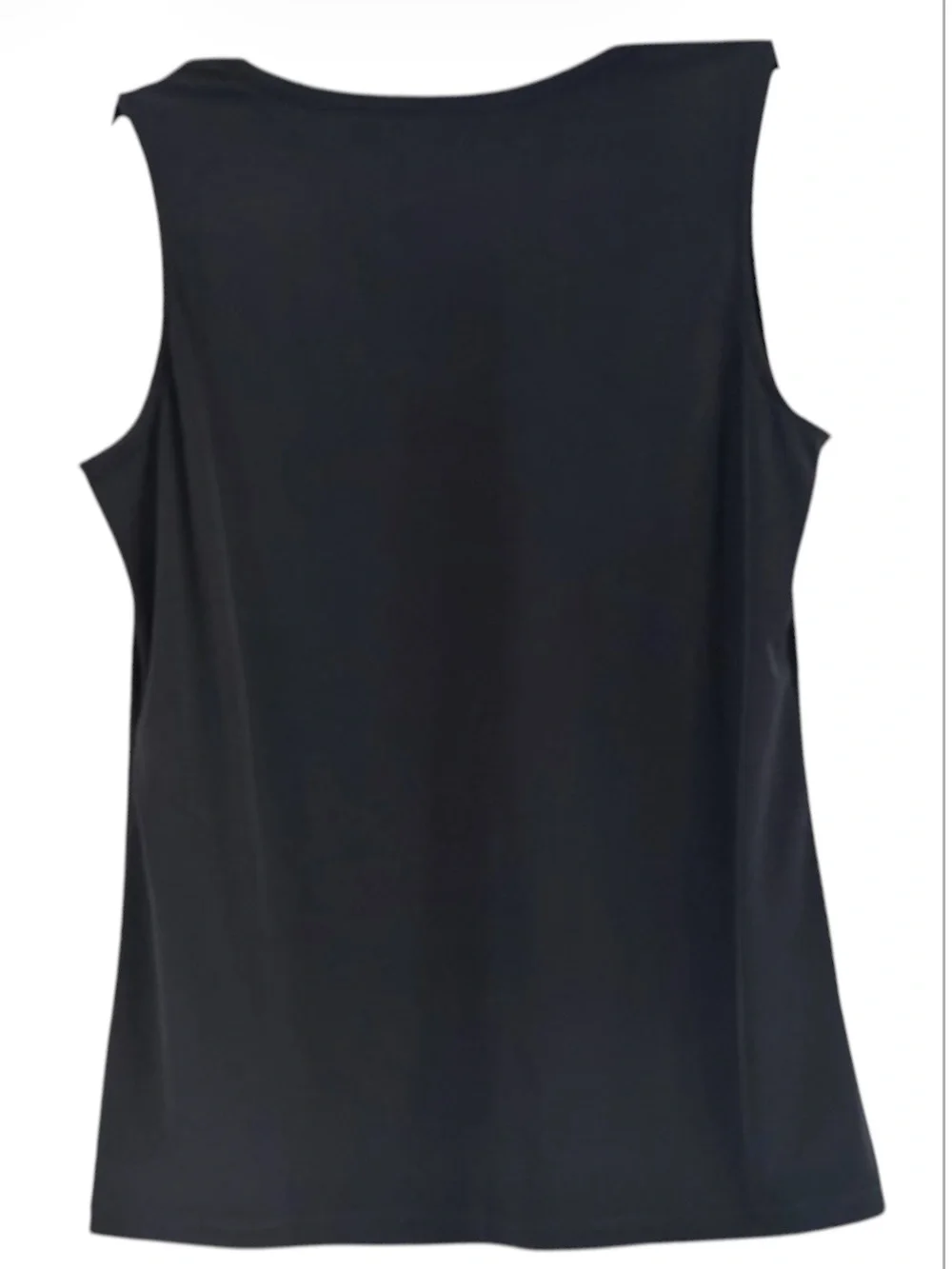 Susan Graver Black Liquid Knit V-Neck Tank Top Sleeveless Shell Small S